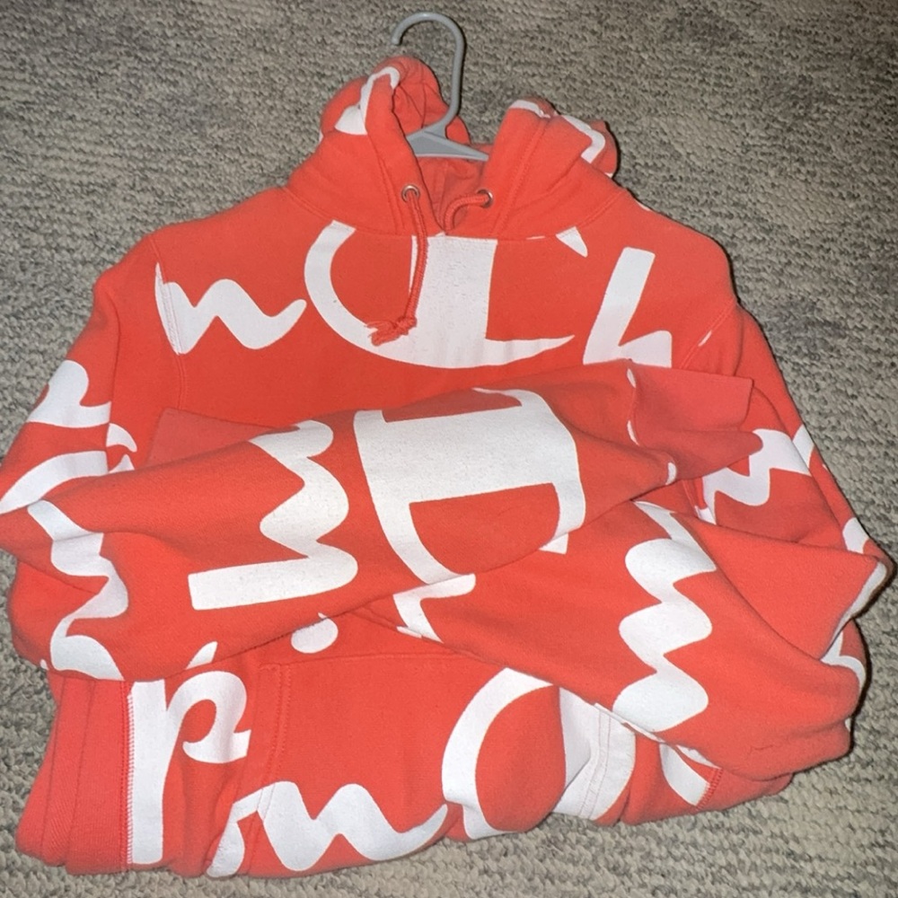 Coral pink champion hoodie